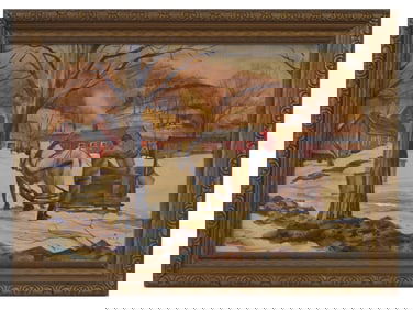 WILLIAM SAMUEL SCHWARTZ RURAL WATERCOLOR PAINTING