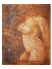 RUSSIAN NUDE WOMAN OIL PAINTING BY VASILY SITNIKOV