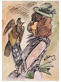 RUSSIAN FEMALE PORTRAIT PAINTING BY ALEXANDER TYSHLER