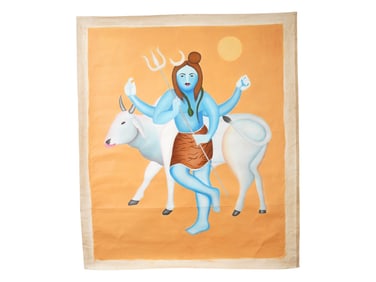 INDIAN OIL PAINTING SIGNED MANJIT BAWA WITH COA