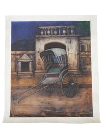 INDIAN TEMPERA PAINTING SIGNED GANESH PYNE WITH COA