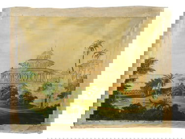 INDIAN COMPANY OIL PAINTING AFTER THOMAS DANIELL