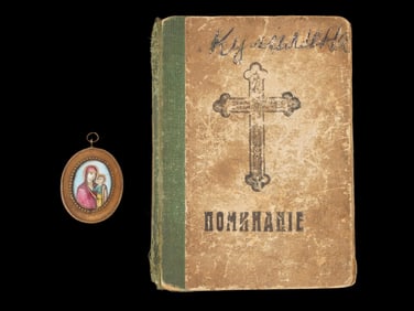 RUSSIAN MANUSCRIPT BOOKLET MINI MOTHER OF GOD ICON