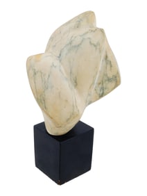 VINTAGE HAND CARVED ALABASTER ABSTRACT SCULPTURE