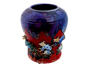 ANTIQUE JAPANESE SUMIDA GAWA POTTERY VASE