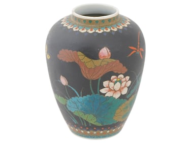 ANTIQUE JAPANESE TOTAI SHIPPO CLOISONNE ENAMEL VASE