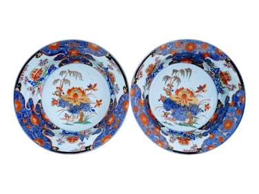 ANTIQUE CHINESE QING IMARI STYLE PORCELAIN BOWLS