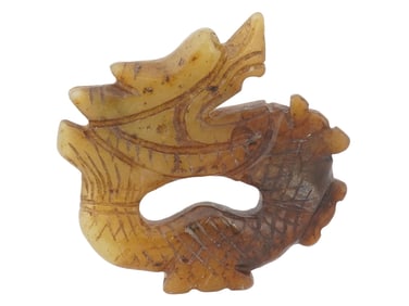 VINTAGE CHINESE CARVED JADE DRAGON FIGURINE