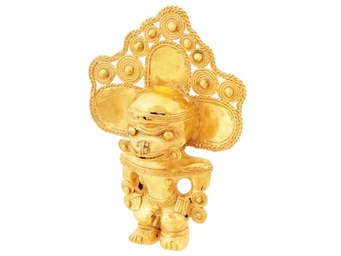 PRE COLUMBIAN TAIRONA TUMBAGA STYLE SHAMAN FIGURINE