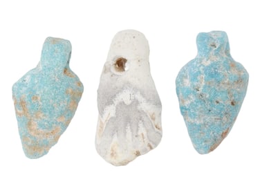 GROUP OF THREE ANCIENT EGYPTIAN LATE PERIOD PENDANTS