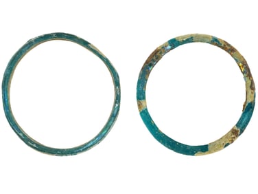 PAIR OF ANCIENT ROMAN GLASS BANGLE BRACELETS