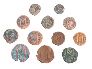 ANCIENT BYZANTINE EASTERN ROMAN EMPIRE BRONZE COINS