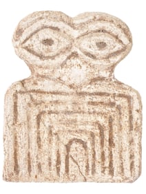 ANCIENT HOLY LAND CARVED STONE EYE IDOL FIGURINE