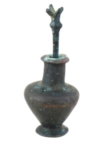 ANCIENT MIDDLE EAST BRONZE COSMETIC CONTAINER W STICK