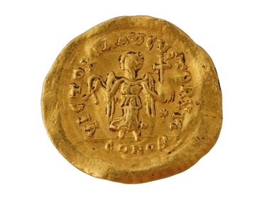 500 AD ANCIENT TREMISS BYZANTINE JUSTINIAN GOLD COIN