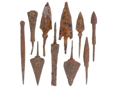 ANCIENT GRECO ROMAN IRON ARROWHEADS 500BC TO 300AD