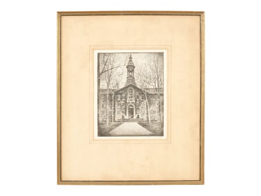 ANTIQUE AMERICAN ETCHING BY GEORGE A BRADSHAW