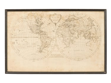 1771 ENGLISH WORLD MAP ENGRAVING BY THOMAS KITCHIN