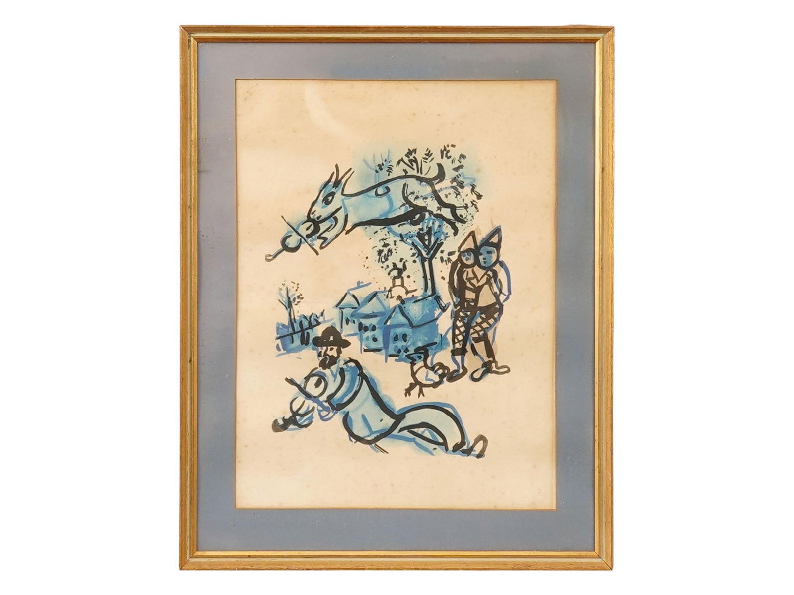 RUSSIAN FRENCH STENCIL PRINT BY MARC CHAGALL COULEUR AMOUR (1 of 4)