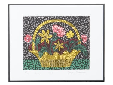 SIGNED YAYOI KUSAMA JAPANESE SCREEN PRINT 1993 W COA