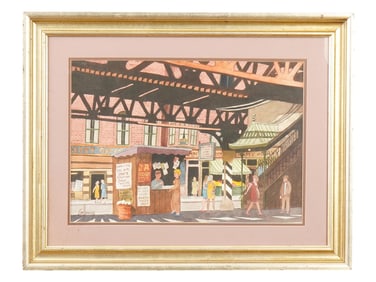 SIGNED JIM HOOLEY VINTAGE AMERICAN WATERCOLOR PAINTING