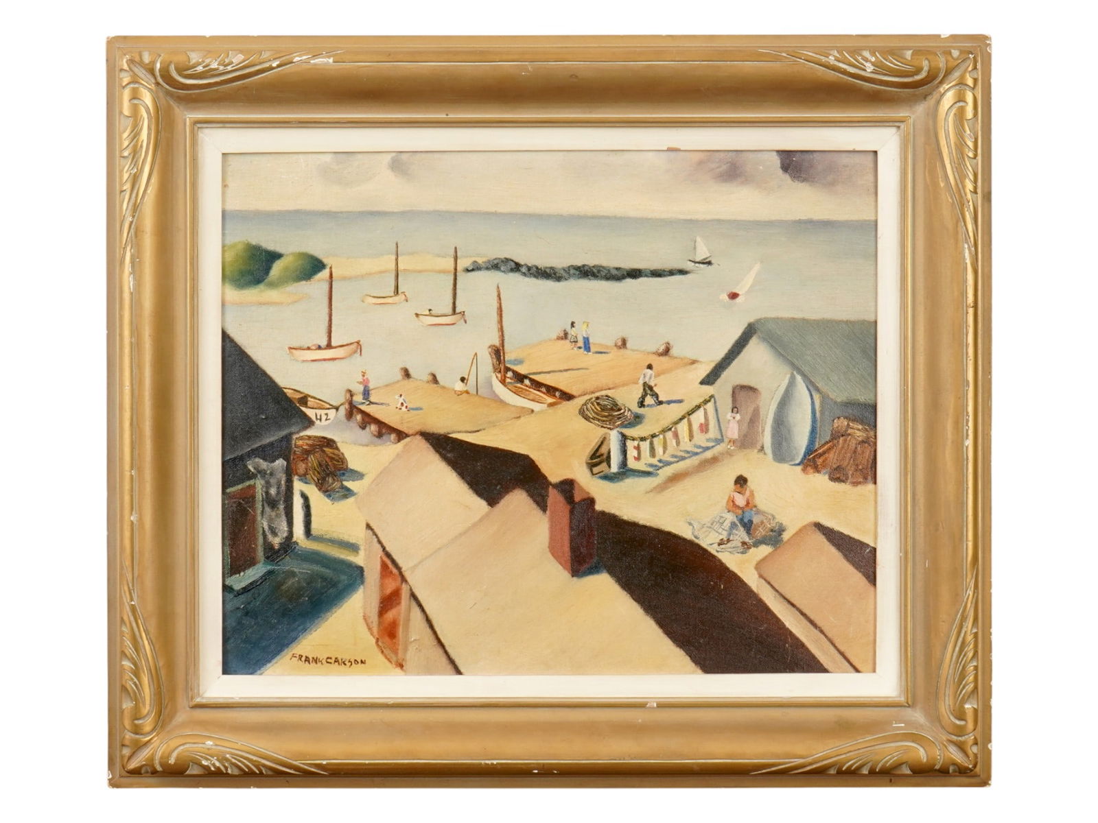 MODERNIST AMERICAN OIL PAINTING BY FRANK CARSON (1 of 5)