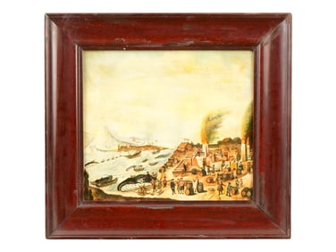 AFTER ABRAHAM SPEECK PAINTING DANISH WHALING STATION