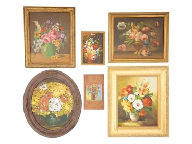 ANTIQUE AND VINTAGE STILL LIFE OIL PAINTINGS ON BOARD