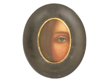 ANTIQUE ENGLISH GEORGIAN ERA LOVERS EYE OIL PAINTING