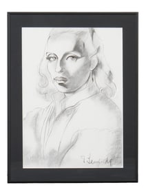 STYLE OF TAMARA DE LEMPICKA PORTRAIT PAINTING