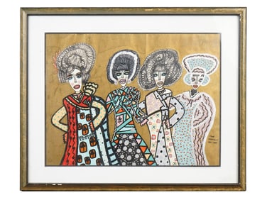 AMERICAN FOLK MIXED MEDIA PAINTING BY KNOX WILKINSON