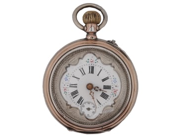 ANTIQUE SWISS REMONTOIR POCKET WATCH SILVER CASE