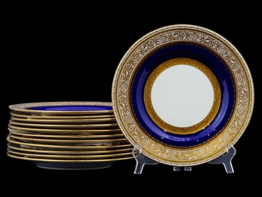 ANTIQUE ENGLISH MINTON PORCELAIN DINNER PLATES