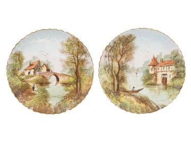 ANTIQUE FRENCH OLD PARIS PORCELAIN CHARGER PLATES