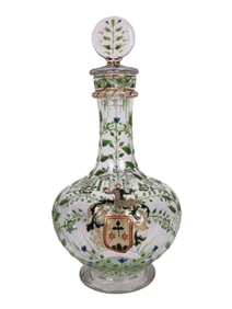 ATTR EMILE GALLE ANTIQUE FRENCH GLASS DECANTER