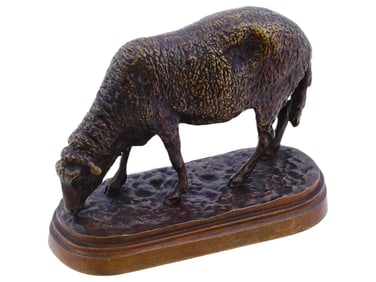 ANTIQUE FRENCH BRONZE SHEEP SCULPTURE BY ROSA BONHEUR
