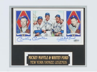 MICKEY MANTLE AND WHITEY FORD SIGNED PHOTOS W COA