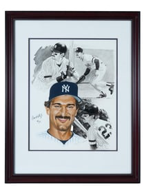 DON MATTINGLY SIGNED ARTWORK W COA BY KEN BRANCH