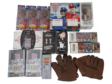 LOT OF SPORTS COLLECTIBLES CARDS AND MORE