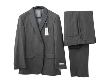 AMERICAN CALVIN KLEIN MENS GREY WOOL SUIT