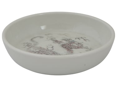 CHINESE DRAGON DESIGN WHITE PORCELAIN BOWL MARKED