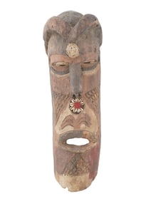 AFRICAN CARVED WOODEN DAN MANO MASK FROM LIBERIA
