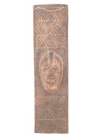 CENTRAL AFRICAN CONGO CARVED WOOD KUBA MASK