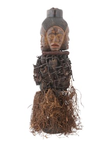 CENTRAL AFRICAN CONGO BAKONGO WOODEN NKISI FIGURE