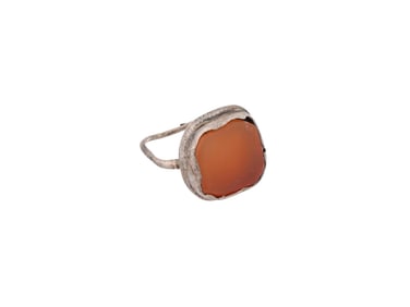 ANCIENT ISLAMIC CARNELIAN SILVER SIGNET RING