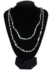 TWO ANCIENT ROMAN AND NEAR EASTERN BEADED NECKLACES