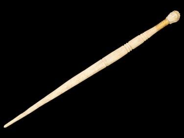 ANCIENT HOLY LAND CARVED GOLD HAIRPIN W APHRODITE HEAD