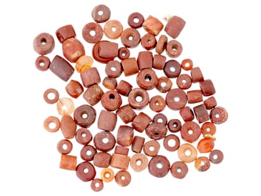 ANCIENT LATE EGYPTIAN CARNELIAN AND OTHER STONE BEADS