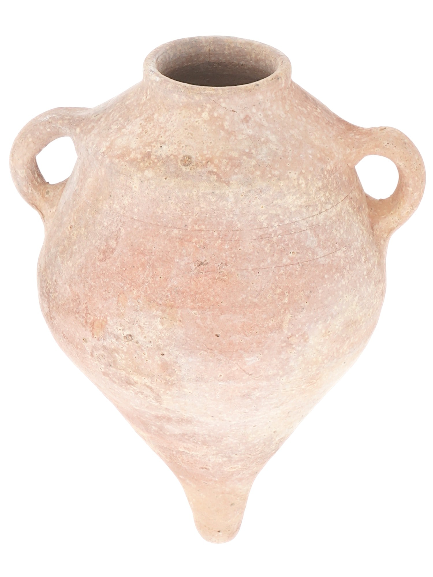 ANCIENT BYZANTINZE EMPIRE TERRACOTTA WINE AMPHORA: An Ancient Byzantine Empire terracotta handled wine amphora. Ca. 300 to 600 AD. Archaeological Finds And Historical Relics, Pottery And Ceramics. THIS LOT IS ELIGIBLE FOR A 30-DAY UNCONDITIONA