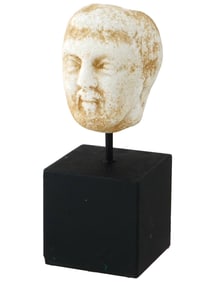 ANCIENT ROMAN CARVED MARBLE HEAD SCULPTURE 100 TO 300AD